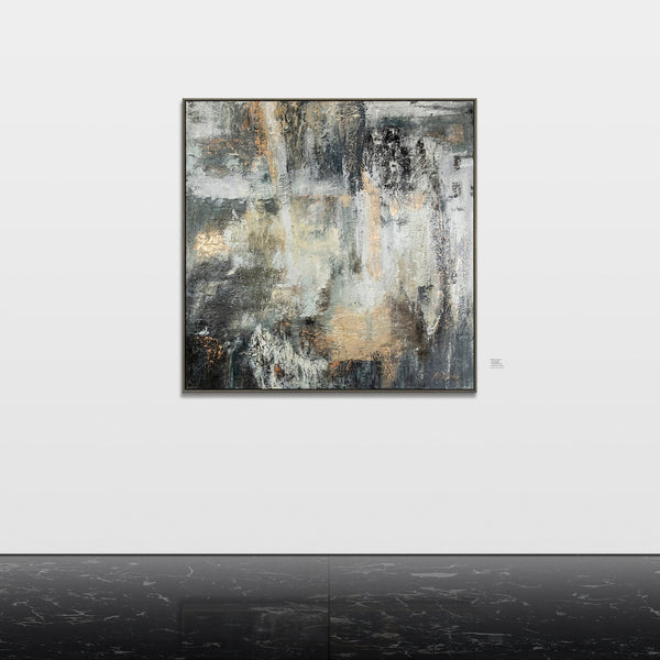 Abstract Handgemalt Gemälde mit Rahmen für Wanddekoration "Schwerelosigkeit"