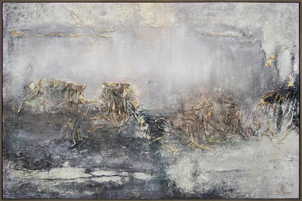 Handgeschilderde schilderijen op canvas in de lijst "Trugschein"