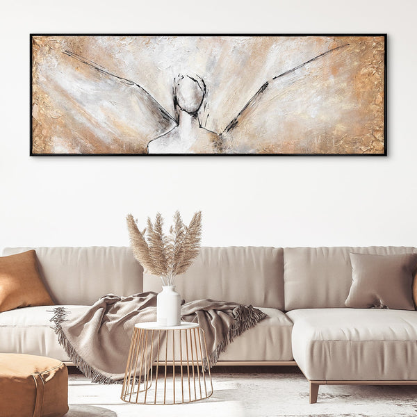Modern canvas schilderijen op linnen, handgeschilderd met lijst "Schönheit" – abstracte kunst, tijdloze elegantie voor elk interieur