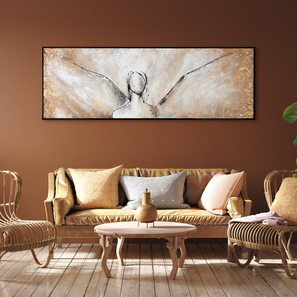 Modern canvas schilderijen op linnen, handgeschilderd met lijst "Schönheit" – abstracte kunst, tijdloze elegantie voor elk interieur