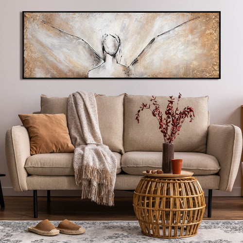 Modern canvas schilderijen op linnen, handgeschilderd met lijst "Schönheit" – abstracte kunst, tijdloze elegantie voor elk interieur
