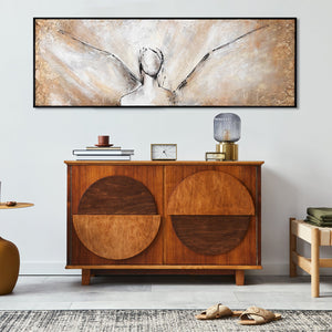 Modern canvas schilderijen op linnen, handgeschilderd met lijst "Schönheit" – abstracte kunst, tijdloze elegantie voor elk interieur
