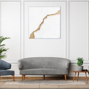 Handgeschilderd origineel schilderij met lijst "Die Flut" – Canvas schilderkunst, wanddecoratie voor de woonkamer