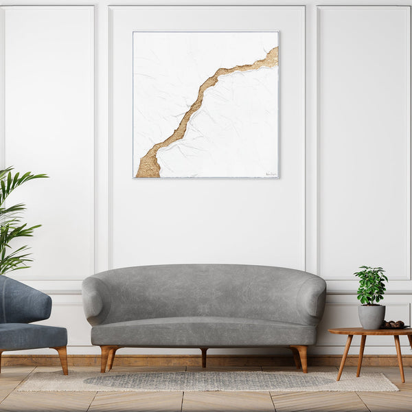 Handgeschilderd origineel schilderij met lijst "Die Flut" – Canvas schilderkunst, wanddecoratie voor de woonkamer