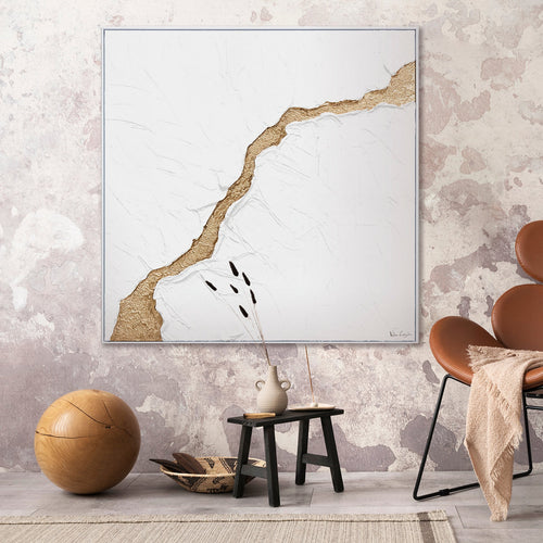 Handgeschilderd origineel schilderij met lijst "Die Flut" – Canvas schilderkunst, wanddecoratie voor de woonkamer
