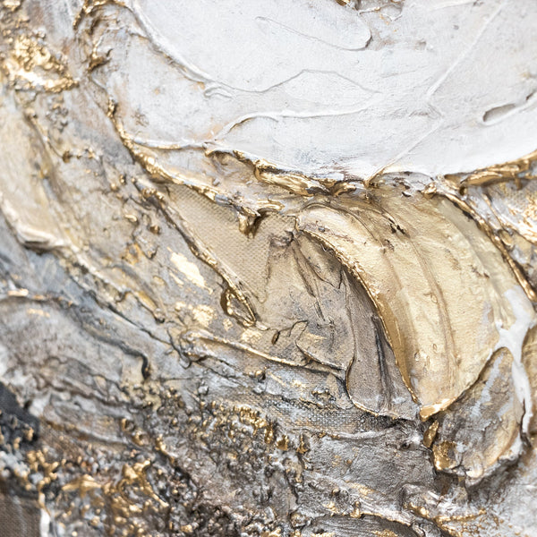 Gemälde handgemalt mit Rahmen „Konsonanz“ – Abstrakte Kunst mit Gold