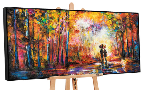 Gerahmtes Acrylbild "Romance" – Handgemalte Herbstkunst