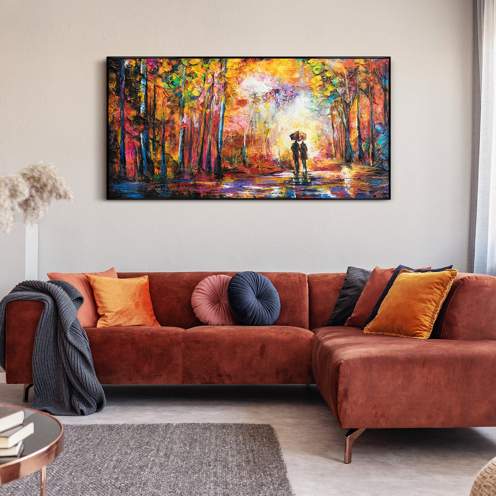 Gerahmtes Acrylbild "Romance" – Handgemalte Herbstkunst