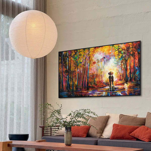 Gerahmtes Acrylbild "Romance" – Handgemalte Herbstkunst
