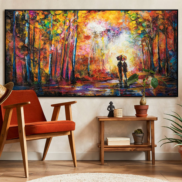 Gerahmtes Acrylbild "Romance" – Handgemalte Herbstkunst