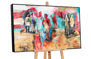 Ingelijste foto's met structuurpasta "In het park" 120x80cm