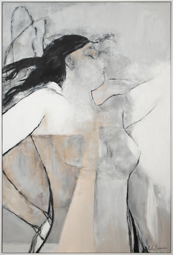 Abstract acryl schilderij met lijst – Moderne handgeschilderde wanddecoratie