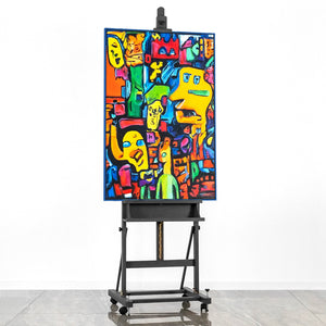 Handgeschilderde schilderijen op canvas Mozaïek van Identiteit Originele wanddecoratie woonkamer