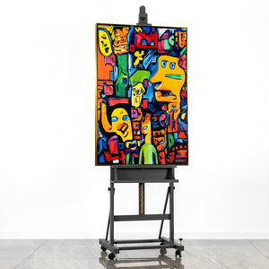 Handgeschilderde schilderijen op canvas Mozaïek van Identiteit Originele wanddecoratie woonkamer