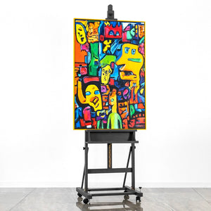 Handgeschilderde schilderijen op canvas Mozaïek van Identiteit Originele wanddecoratie woonkamer
