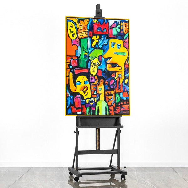 Handgeschilderde schilderijen op canvas Mozaïek van Identiteit Originele wanddecoratie woonkamer