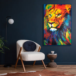 Schilderijen met lijst handgeschilderde abstracte leeuwenkracht foto's woonkamer