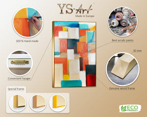 Rahmen Acrylgemälde Moderne Wanddekoration Wohnzimmer "Geometrische Illusion"