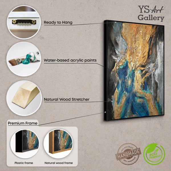 Moderne abstracte canvaskunst met lijst "Abstract Symphony"