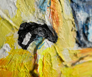 Abstrakte Acrylmalerei auf Leinwand mit Rahmen "Mächtiger Adler"