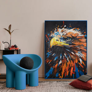 Abstract acryl schilderij op canvas met lijst "Mighty Eagle"