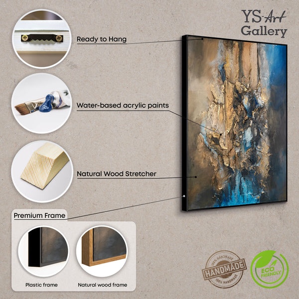 Moderne abstracte schilderijen met lijsten "Elegante abstractie" Grote schilderijen voor de woonkamer