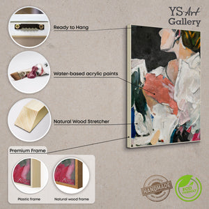 Gerahmtes Acrylgemälde einer regnerischen Straßenszene, fertig zum Aufhängen