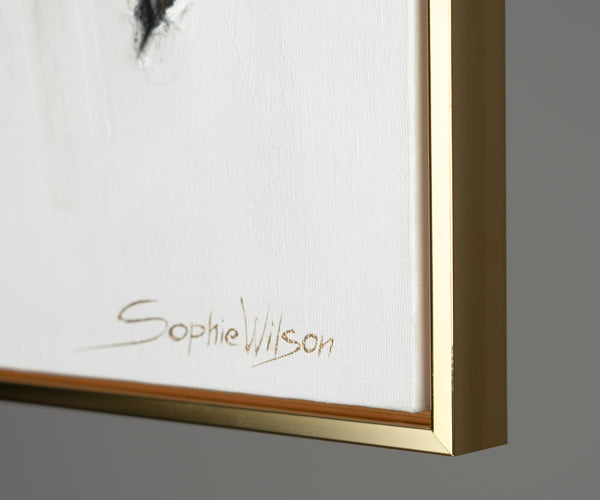 Handgeschilderd abstract kunstwerk met gouden accenten "City Rhythms"