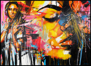 Bilder auf Leinwand "Symphonie der Farben" mit Rahmen Wanddeko Wohnzimmer