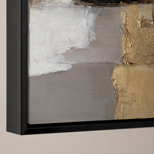 Moderne kunst "Gouden Fragmenten" met lijst beroemde schilderijen