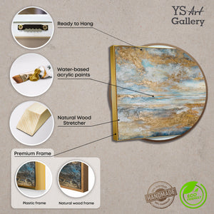 Grote schilderijen Handgeschilderde woonkamer Abstract zeelandschap Golden Bay 