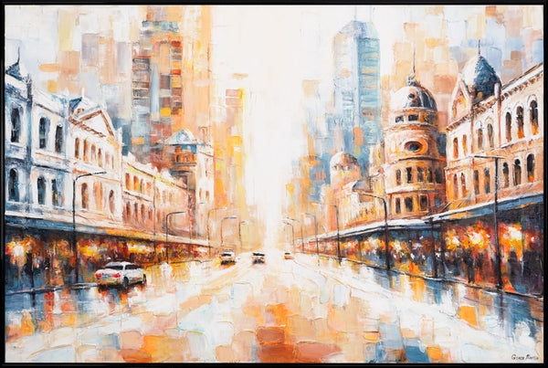 Handgeschilderd canvas “Ruimte en Ritme” – Urban wanddecoratie