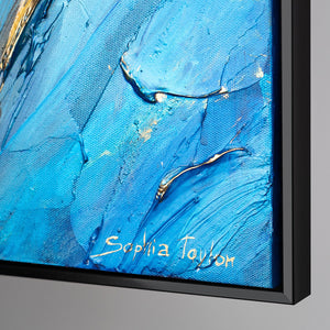 Handgeschilderd acryl schilderij met structuur en frame – Abstracte kunst "Fairy Waltz"