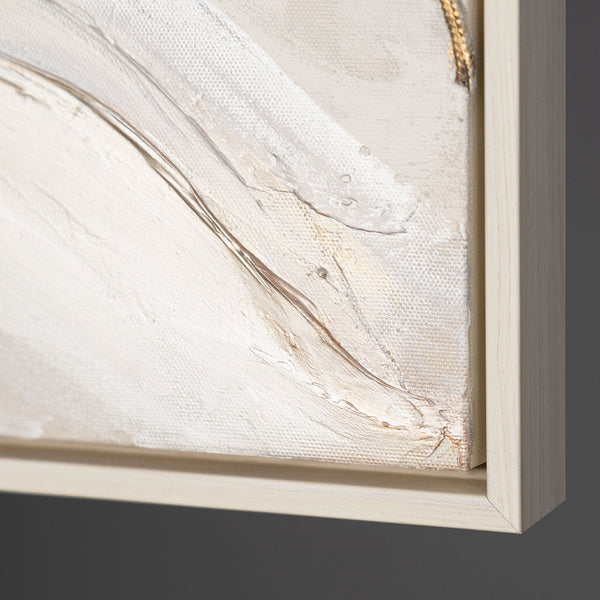 Abstracte acryl schilderijen met bladeren – Moderne wanddecoratie met lijst "Natuurlijke decoratie"