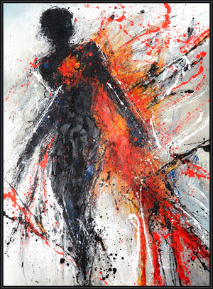 Handgeschilderd Acryl schilderij "Levende Schaduwen" – Wanddecoratie op canvas met lijst