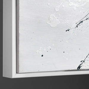 Abstract canvas schilderij met lijst "Energie van Lijnen" – Monochrome kunst met goud
