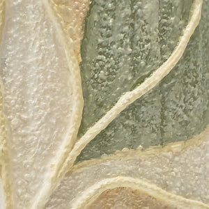 Keramik bodenvase beige handbemaltes Blattmotiv, 22 cm
