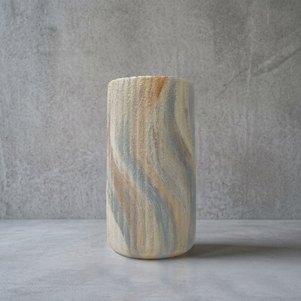 Keramik vase handbemalt, marmoriert, 22 cm
