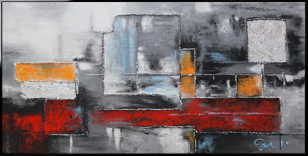 Moderne kunst 'Abstraktion' schilderij op canvas – Wanddecoratie