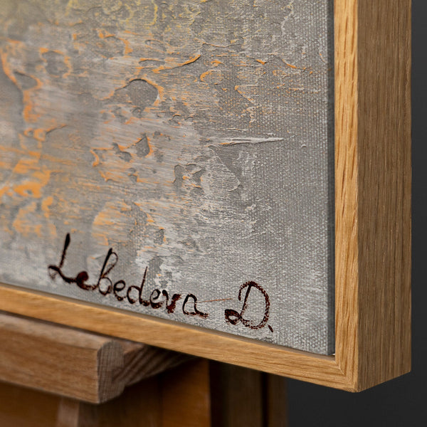 Handgeschilderd abstract schilderij 'Gouden Abstraktion' op canvas