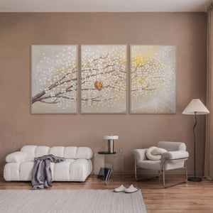 Handgeschilderd acryl schilderij 'Zonsopgang' – Bloemen kunst op canvas