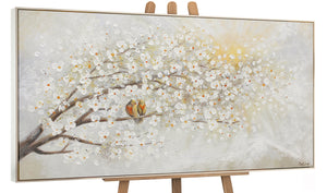 Handgeschilderd acryl schilderij 'Zonsopgang' – Bloemen kunst op canvas
