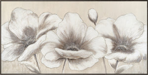 Acryl Relief Beige Blumenkunst moderne Handmalerei