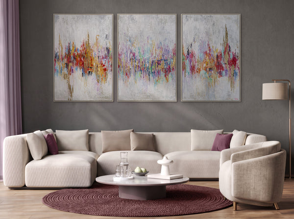 Grote acrylschilderijen "Abstraktie II" – Handgeschilderd kunstwerk