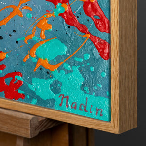 Moderne Acrylverf "Hete zomer" – Handgeschilderd Kunstwerk voor Woonkamer