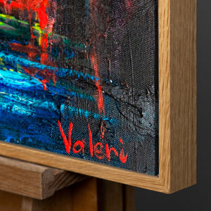 Handgeschilderd acryl schilderij "Herfstlaan" – Moderne Kunst voor Woonkamer