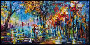 Handgeschilderd acryl schilderij "Herfstlaan" – Moderne Kunst voor Woonkamer