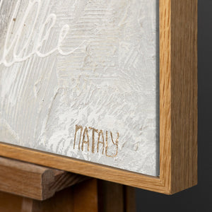 Abstraktes Bild mit Holzrahmen – Ecke