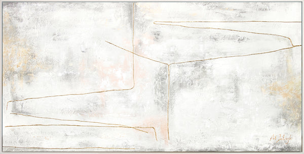 Handgemalte acrylbilder auf leinwand "goldene Schleife"