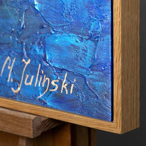 Abstrakte handgeschilderde acryl schilderij op canvas "Ultramarijn"